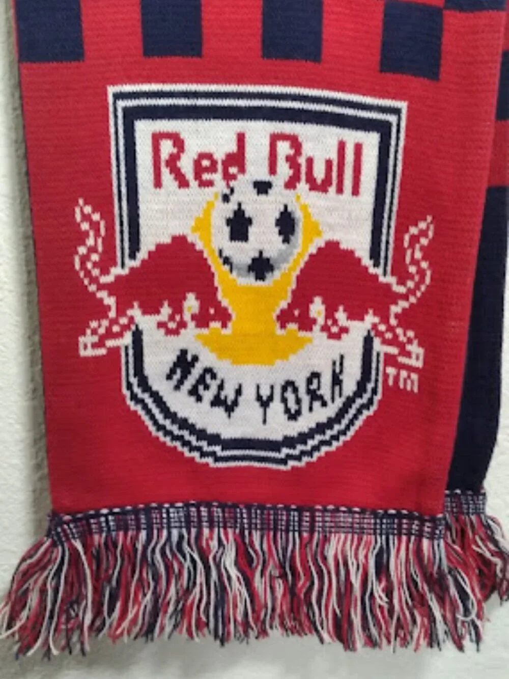 NWOT Adidas New York Red Bulls Fan Scarf | Soccer Supporters Scarf | Fringe Ends